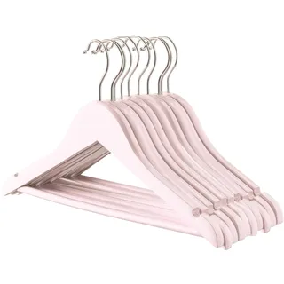 Harbour Housewares 10x Hell-Pink Kinder-Kleiderbügel aus Holz - Klein Kinder Mantel Kleidung für Baby, Kleinkind mit Metallhaken, Hosenstange