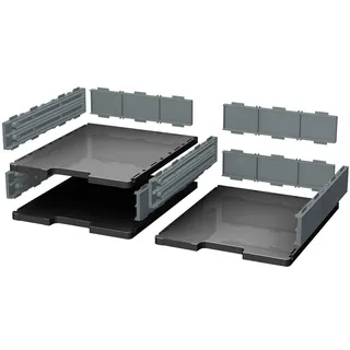 Exacompta 340714D Ablagesystem Modulodoc "Normal" Basiselement ideal zum selber organisieren mit vielen verschiedenen Möglichkeiten Blauer Engel zertifiziert schwarz/dunkelgrau