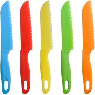 Kunststoff Kindermesser, 5 Pcs Bunt Kinder Küche Koch Messer, Kunststoffmesser