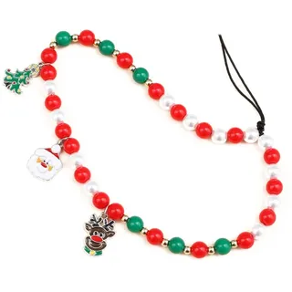 Weihnachtliche Handykette Handy Armband mit Perlen Universal Handy Handschlaufe Handyanhänger Handyband Mobile Phone Chain Handy Schmuck Handgelenk Lanyard Kette Handy Taschen Anhänger,Farbige Perlen