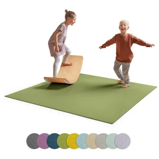 Ehrenkind Spielmatte Krabbelmatte Rutschfest, Made in Germany (Krabbeldecke für Baby, Hochwertige Krabbelmatte Baby), Spielmatte Baby, Rutschfeste Spielunterlage grün 80 cm x 80 cm