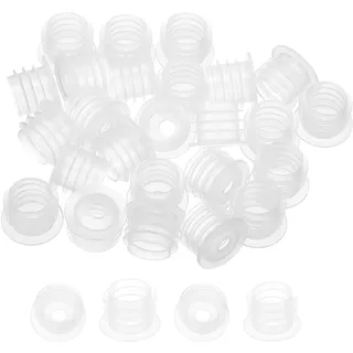 PATIKIL Stopfen für Salzstreuer Pfefferstreuerstopfen 11 mm/0,43", 25 Stück Salzstöpsel Kunststoffstopfen mit 4,4mm Loch Lochstopfen für Glasflaschenrohre Flüssigkeitsöl Spender, Klar