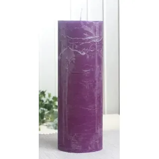 Rustik-Stumpenkerze, 20 x 7 cm Ø, lila-violett