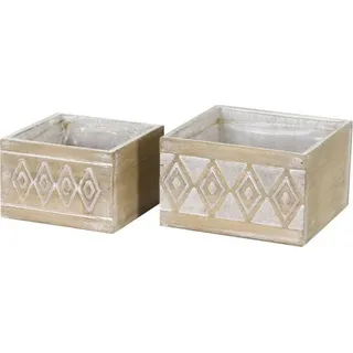 Dijk Pflanzer Holz natur 14 x 14 x 9 cm  Deko-Accessoires