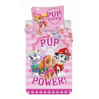 PAW PATROL Kinderbettwäsche Paw Patrol Bettwäsche 140x200cm Mikrofaser rosa