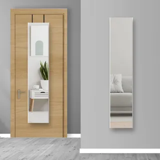 BAREX Glasloser Türspiegel & Wandspiegel 30×150 cm Schwarz – Bruchsicher, Leicht, Glasfrei & Kindersicher – Für Schlafzimmer, Flur, Ankleide, Schranktür – Einfache Montage ohne Bohren