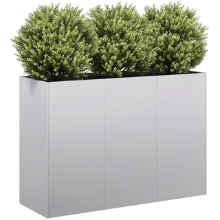 vidaXL Pflanzgefäß 120 x 40 x 80 cm Silber