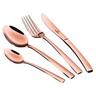 Berlinger Haus Rose Gold Besteck 24 Teile Edelstahl Poliert, Besteck-Set 6 Personen, Modernes Design Roségold - Rosa