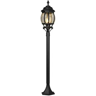 TRIO Leuchten LED Pollerleuchte, LED wechselbar, Warmweiß, Garten-laterne Landhausstil, Wegbeleuchtung Gartenleuchten Strom 100cm schwarz