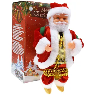Milageto Weihnachtsmann-Kletterseil, Weihnachtsmann-Kletterleiter, 3 Gänge, lustiges festliches Musikspielzeug, Figur, Cartoon-Plüschpuppe für den