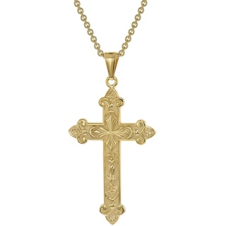 trendor 39044 Herren-Halskette mit orthodoxem Kreuz Gold auf Silber 925, 60 cm