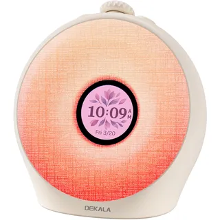 Dekala Tageslichtwecker für Tiefschläfer mit Pulse Wake 95 dB, Lichtwecker Sonnenaufgang & Sunset Sleep, Wake Up Light, 7 Display-Themen, Sound Machine, Atemlicht, 4 Alarme, Farbdisplay, Ohne App