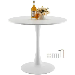 Vevor Küchentisch Ø 80 cm weiß