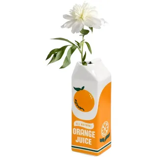 Zuxbolf Blumenvase Vintage Orange Juice Vase 22cm Dekorative Keramikvase | Blumen Vase Orangensaft Glasvase Trockenblumen Deko Wohnzimmer Dekovasen für Zuhause, Küche, Büro, Tischdeko