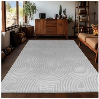 Teppich, Homtex, 80x250 cm, Teppich Wohnzimmer Kurzflor Skandinavische Stil Teppich, Einfarbig silberfarben 80x250 cm