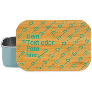 Personalisierte Bento Box Aus Edelstahl Lunchbox Brotdose mit Bambusdeckel | Personalisierbare Meal Prep Box