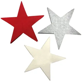 Annastore Platzset 12 x Filzsterne Filzdeko Sterne Weihnachten Filzunterlage Sterne, In DREI Farben