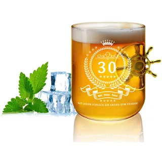 Glamifyr Geschenke zum 30 Geburtstag Männer 330ml,Bierglas 330ml,Bierglas mit Gravur,Whisky Gläser,Whiskey Gläser,Personalisiert Bierkrug,für Vater,Ehemann,Freund,Geschenkideen zum 30.Geburtstag