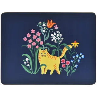Ulster Weavers Platzset Marmalade Meadow, (4-St., 4-teilig), Tischset Korkunterseite hitzebeständig abwaschbar ca.21x29x0,5cm blau
