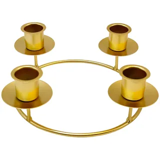 Weihnachtsdeko Innen Adventskranz Metall für 4 Kerzen Weihnachtsgesteck,Weihnachten Deko Kerzenständer Metall Modern Weihnachtskranz Tisch Kerzenhalter,Adventskranz Teelichter (Gold,01)