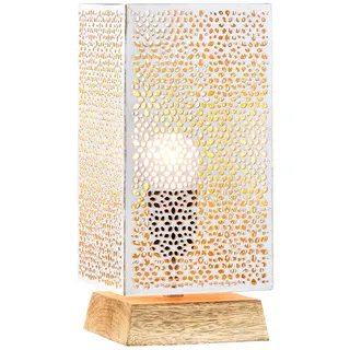 Tischlampe Nachttischlampe E27 orientalisch weiß gold Metall 25cm Leuchte Deko