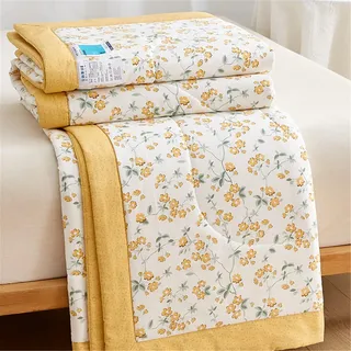 Odot Tagesdecke 150x200 180x200 200x230 Tagesdecke Bettüberwurf Einzelbett Doppelbett Weich Komfort Baumwolle Steppdecke Gesteppte Bettwäsche Sofaüberwurf Wohndecke (Gelb,180x200cm)