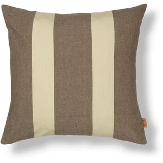 Ferm Living - Strand Outdoor Kissen, 50 x 50 cm, carob brown / parchment
