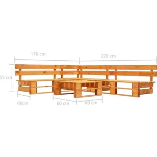 vidaXL Garten-Lounge-Set 4-tlg. Holz honigbraun