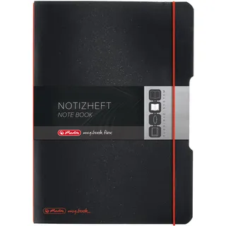 Herlitz Notizheft A4 kariert/liniert Schwarz