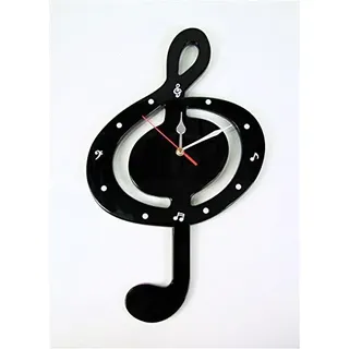mugesh Wanduhr Violinschlüssel/Notenschlüssel - Schönes Geschenk für Musiker