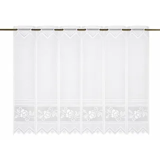 Nach Maß Scheibengardine Jacquard Bistrogardine Landhaus Rose Höhe 75cm
