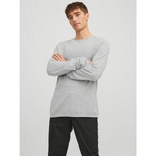 Jack & Jones Strickpullover Rundhals Strickpullover Langarm Sweater aus Baumwolle JJEHILL 4830 in Grau-2 grau MARIZONAS