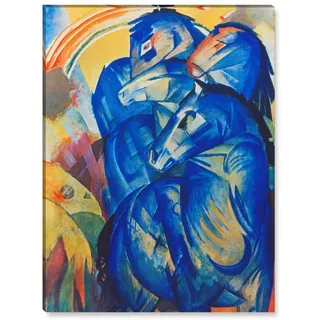 Wandkings Leinwandbilder von Franz Marc - Wähle EIN Motiv & Größe:Turm der blauen Pferde - 60 x 80 cm
