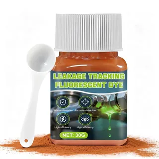 Wasserfärbemittel Zur Leckageortung, Universal Markierungsfarbstoff Pulver, Wasserfärbemittel Zur Leckageortung Enthält Messlöffel, Fluorescin Leckortung Farbe für Sanitär, Dach, Autoklimaanlage, 30g