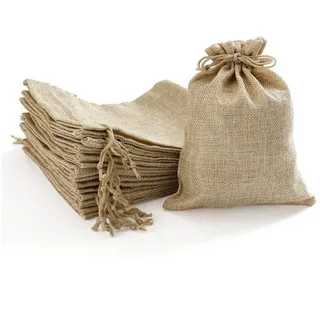 EXTSUD Adventskalender 24 Stücke Jutesäckchen Jute Beutel 15 x 20 cm Säcke (Schmuck Gastgeschenke und DIY Handwerk, Jutebeutel, Stoffbeutel zum Befüllen - Weihnachten, 24-tlg), für Adventskalender braun