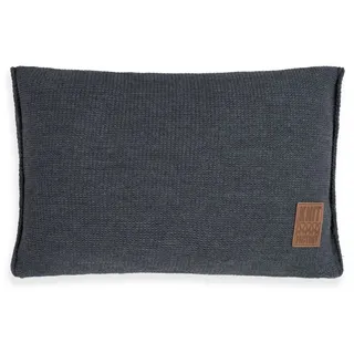 Knit Factory Dekokissen Knit Factory Uni Kissen Anthrazit - 60x40