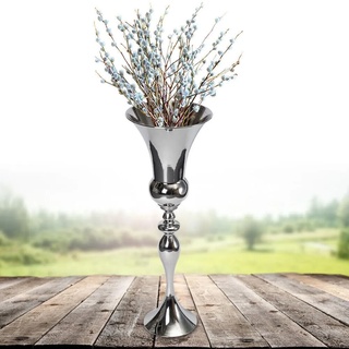 Jadeblanc Vasen Große Blumenvase Vase Silber Dekovase Bauernsilber Bodenvase Metallvase für Party, Veranstaltungen, Hochzeit Mittelpunkt, Geburtstag, Feierlichkeiten, Silber 74cm