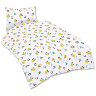 EXKLUSIV HEIMTEXTIL Bettwäsche Kinder Bettwäsche PAUL Baumwolle 2 teilig Reißverschluss Ente Katze, Baumwolle, 2 teilig, Tiermotiv bunt