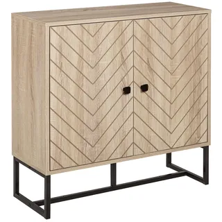 Homcom Sideboard 80 x 80 x 29,5 cm Schwarz