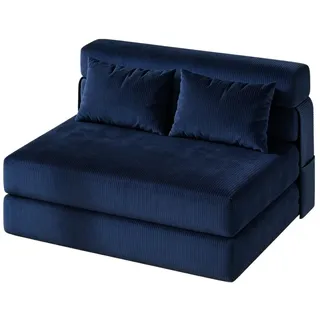 GarveeMore 4-in-1 Klappbares Schlafsofa Sessel/Futon & Floor Couch | Memory-Foam Matratze, abnehmbarer waschbarer Leinenbezug, inkl. Kissen, platzsparendes Einzel-Gästebett