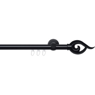 Gardinenstange LIEDECO "Innenlaufgarnitur 20 mm Blues Bessie" Gardinenstangen Gr. L: 240 cm Ø 2 mm, 1 läufig, schwarz Gardinenstange Gardinen Vorhänge Gardinenstangen Komplett
