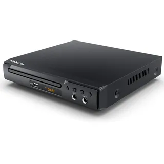 Mini DVD-Player Scart Kompakter CD-Player Regionsfreier HDMI DVD/CD/VCD-Player für TV, USB, 2 Mikrofonschnittstelle, HDMI/AV Kabel, integriertem PAL/NTSC TV System Metallgehäuse