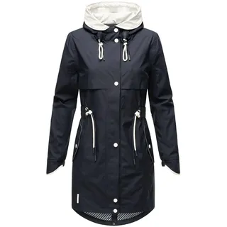 Navahoo Leichter Damen Übergangsmantel Langer Parka mit Kapuze Xankaa Navy Gr. M - M