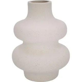 Intirilife, Vase, Keramik Vase in Creme Weiß