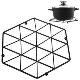 Topfuntersetzer Topfständer Topfgitter für heißes Geschirr aus Metall schwarz 22,5x22,5 cm