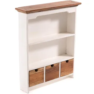 DESIGN DELIGHTS Landhaus WANDSCHRANK Jasmina | Mahagoni, 60x50x12 cm | Hängeschrank, Wandregal, Küchenregal, Gewürzregal, Badregal