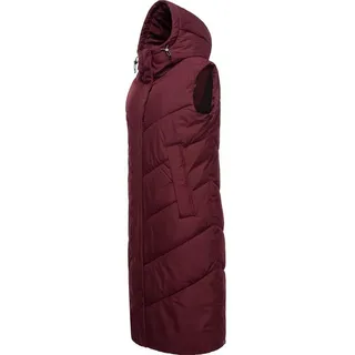 Ragwear Steppweste Suminka Vest Wasserdichte, lange Damen Winterweste rot L (40)