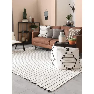 benuta pop Bo Kurzflorteppich 80 x 120 cm Beige/Weiß