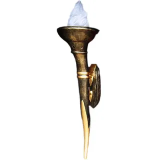 JVmoebel Wandleuchte Vintage Wandlampe aus Metall in Fackel-Optik, Made in Europa braun