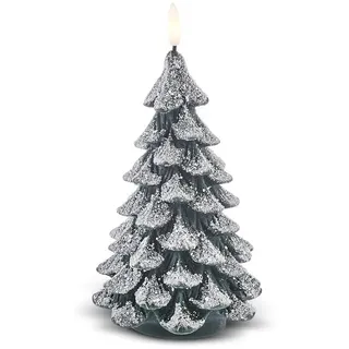Karaca Home Weihnachten Carlin Led Licht Dekorative Kerze, 8cmx14cm, Grün Weiß